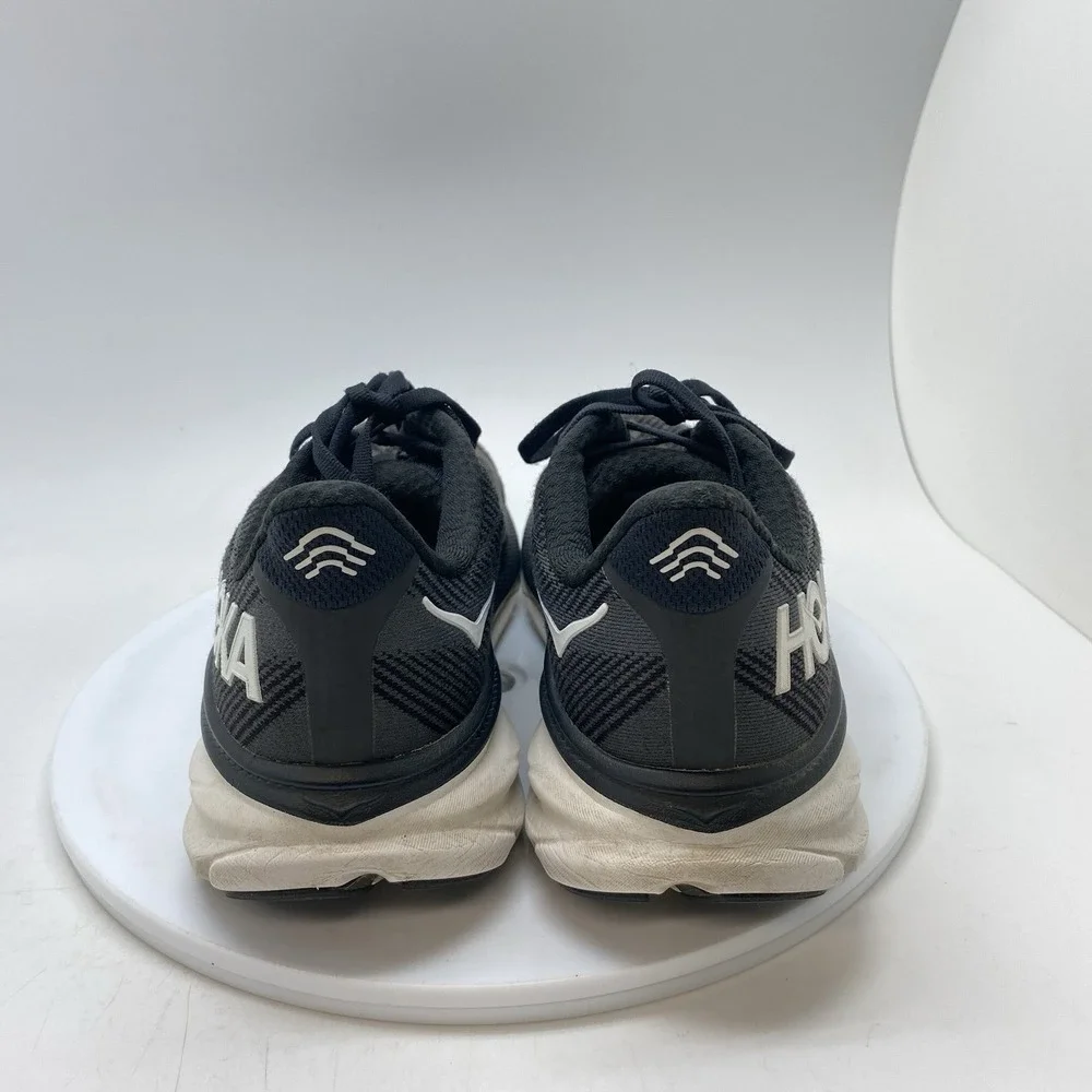 Hoka One One Sneakers Womens 8 B Clifton 9 1127896 BWHT Black Running Gym Shoes